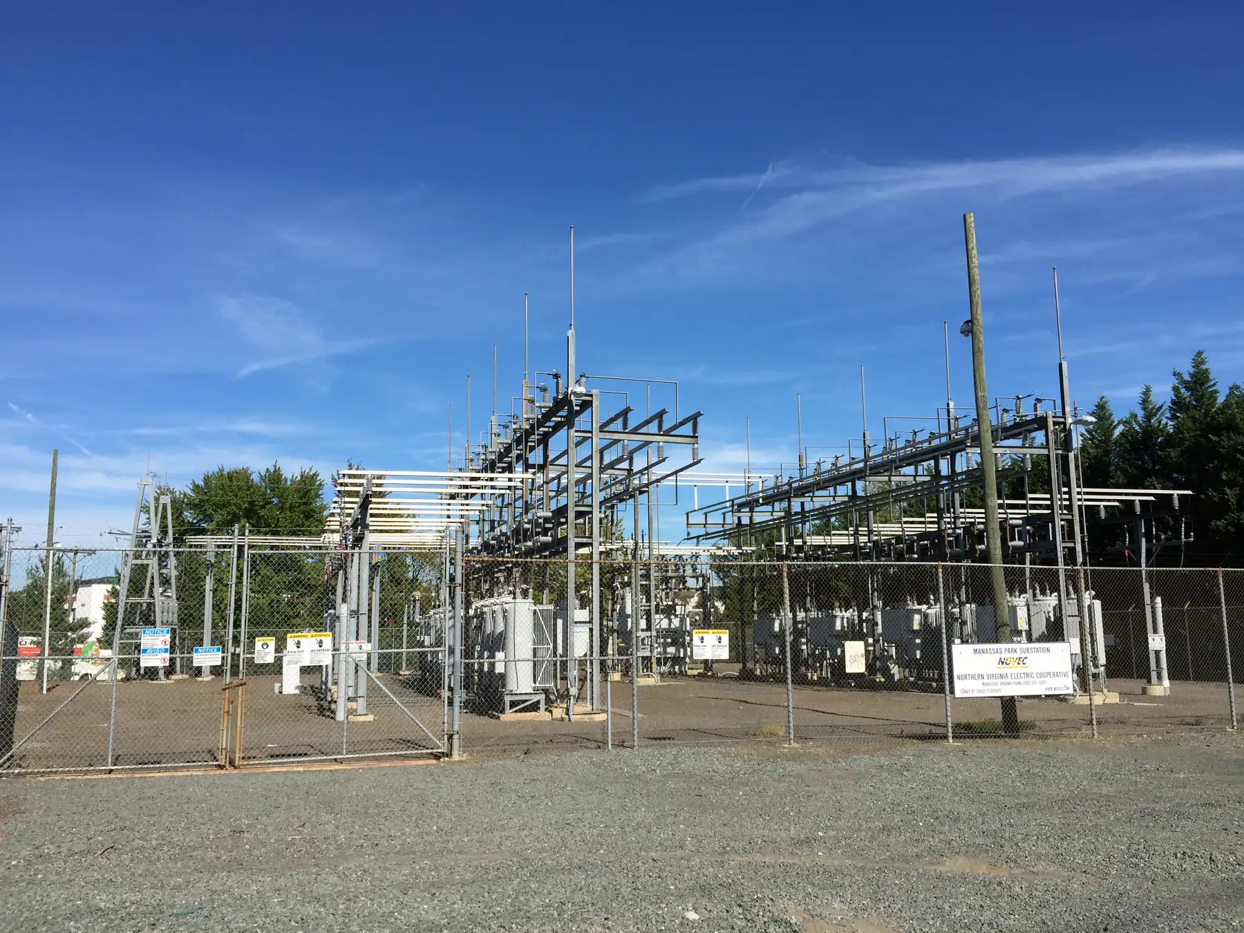 An electrical substation at Conner Drive and Route 28 in neighboring Manassas Park.