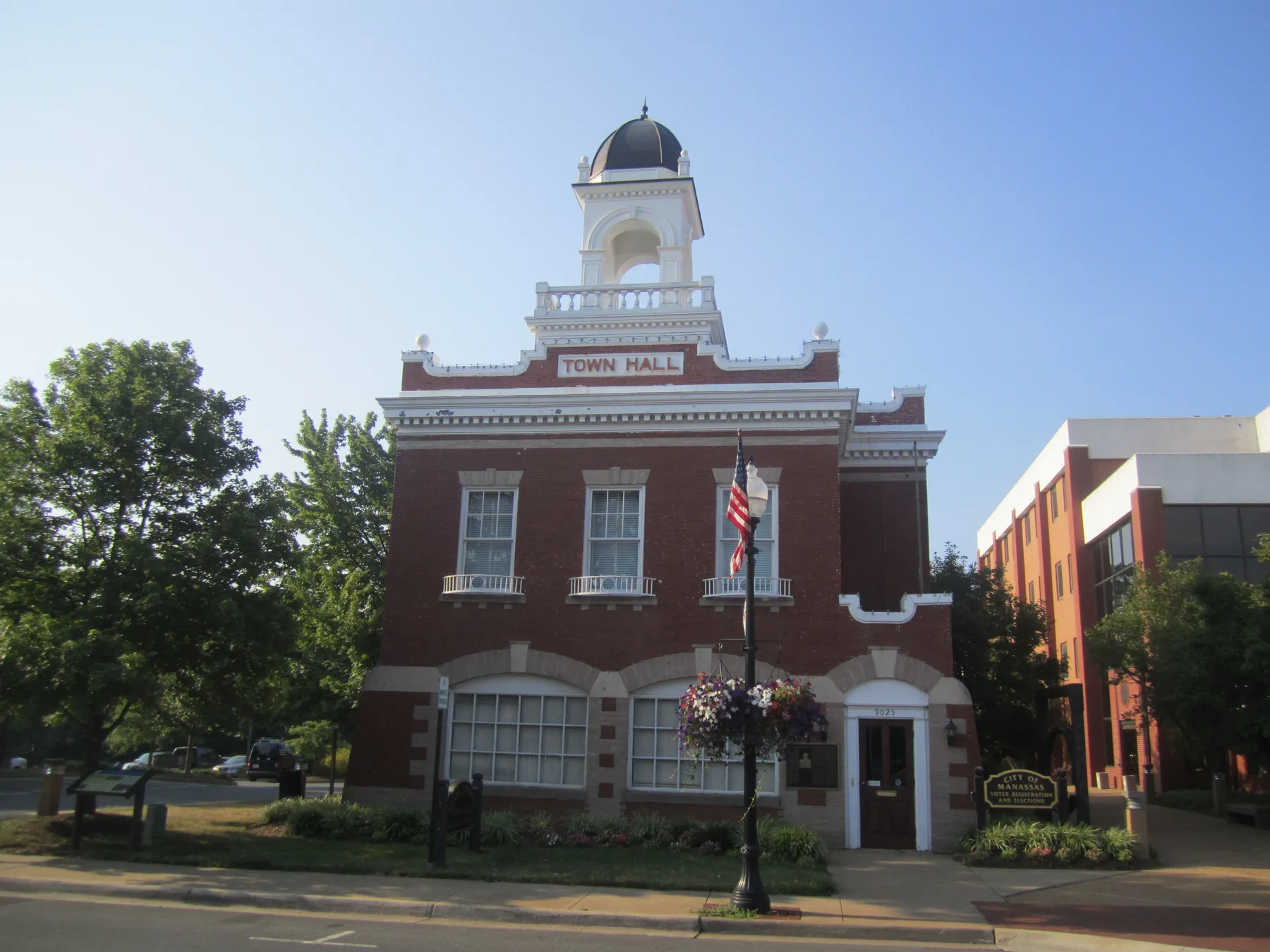 The Harry J. Parrish Old Town Hall at 9025 Center St., home of the City of Manassas Voter Registration and Elections Office and the city's early voting site.