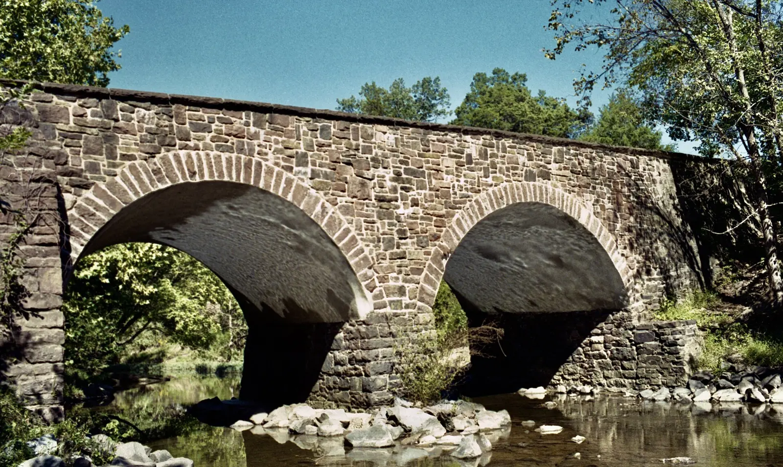 The Stone Bridge over Bull Run on the Stone Bridge Loop at Manassas National Battlefield Park.