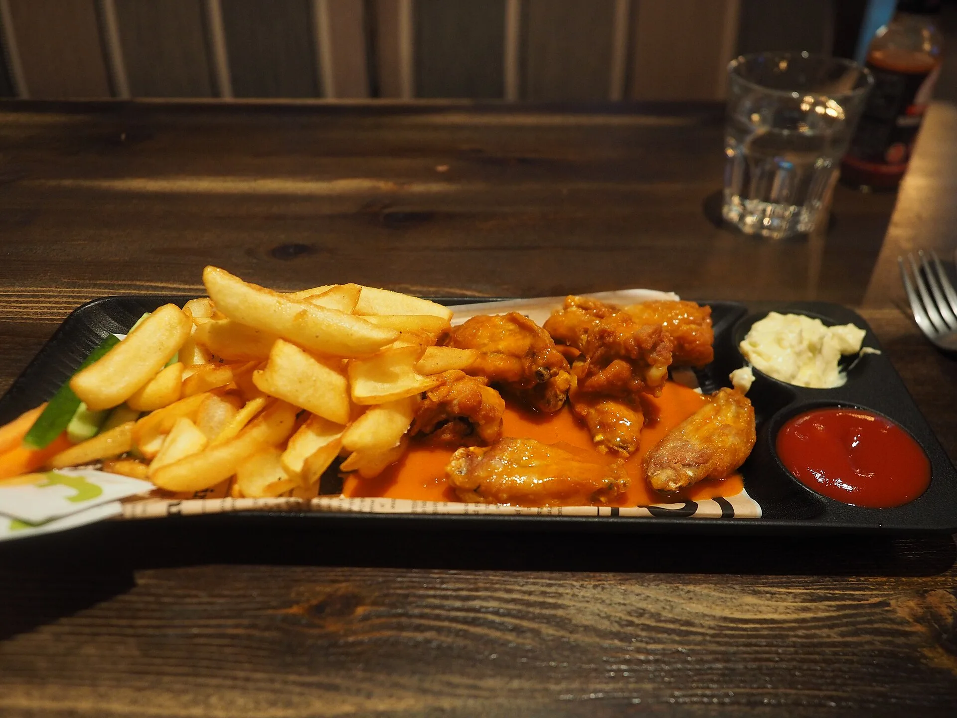 A plate of chicken wings. The photo was not taken at any restaurant on this list.