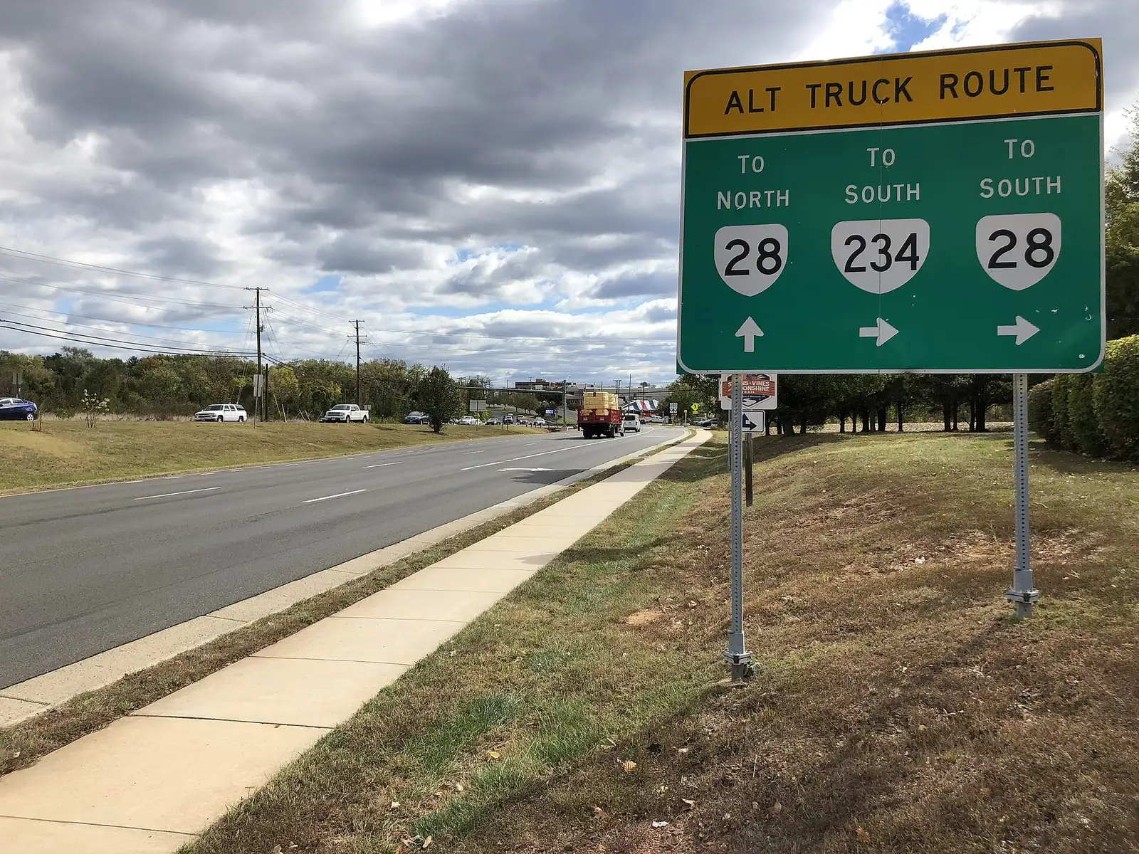 Sudley Road (Route 234 Business) just north of Godwin Drive, near the northwest corner of Cavalry Run, just outside the city line.